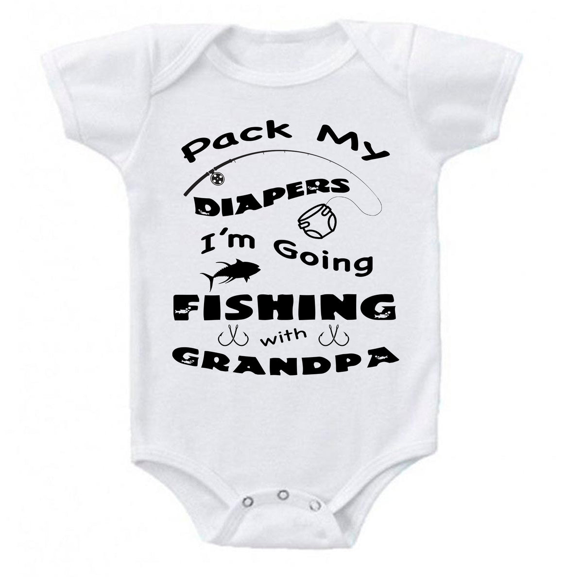 Reel Cool Uncle Men's T-Shirt Fish Graphic Tee Pack My Diapers I'm Going  Fishing With My Uncle Baby Bodysuit Kids Youth Toddler Shirt 