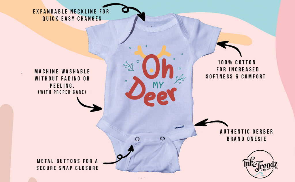 Oh My Deer Cute Baby Christmas Onesie