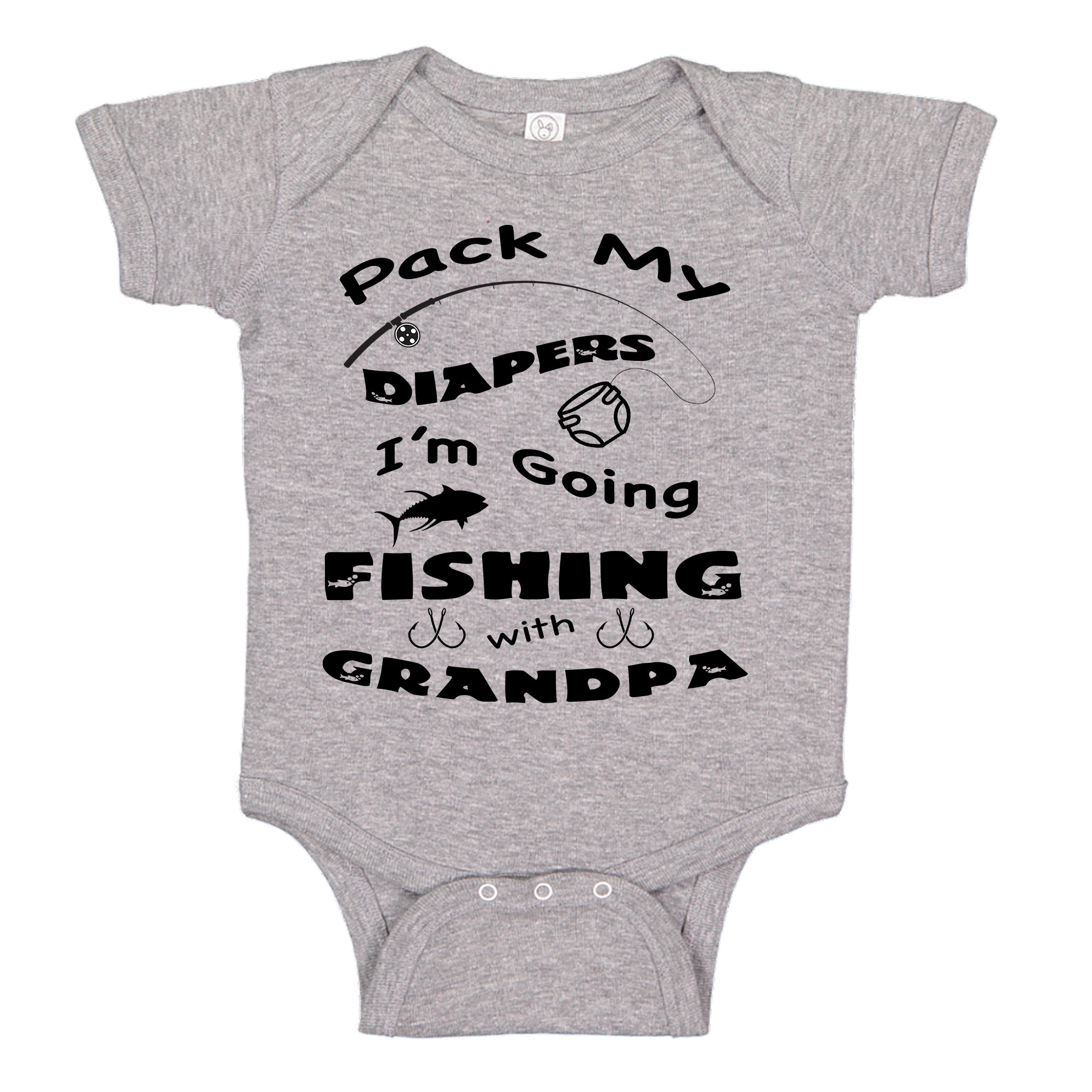 Fishing Baby Grow-Printed-I'm Going Fishing With Daddy-Funny Baby Grow-Baby  Vest